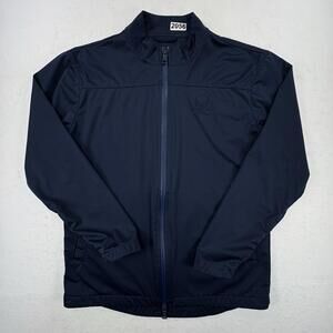 G/FORE Windbreaker Jacket Mens Small Blue Skull Golf Full Zip Softshell Logo